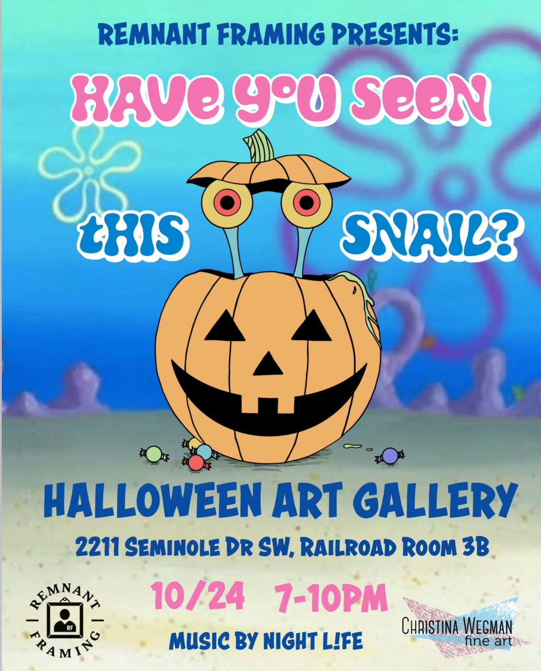 Have You Seen This Snail? A Halloween Art Show at Remnant Framing in Huntsville