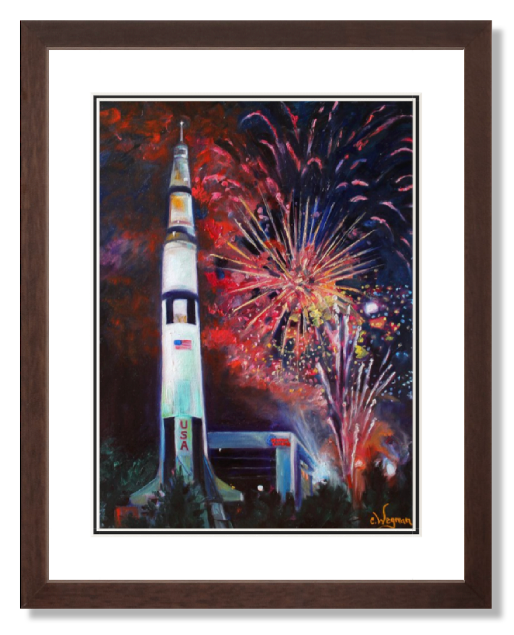Saturn V With Fireworks