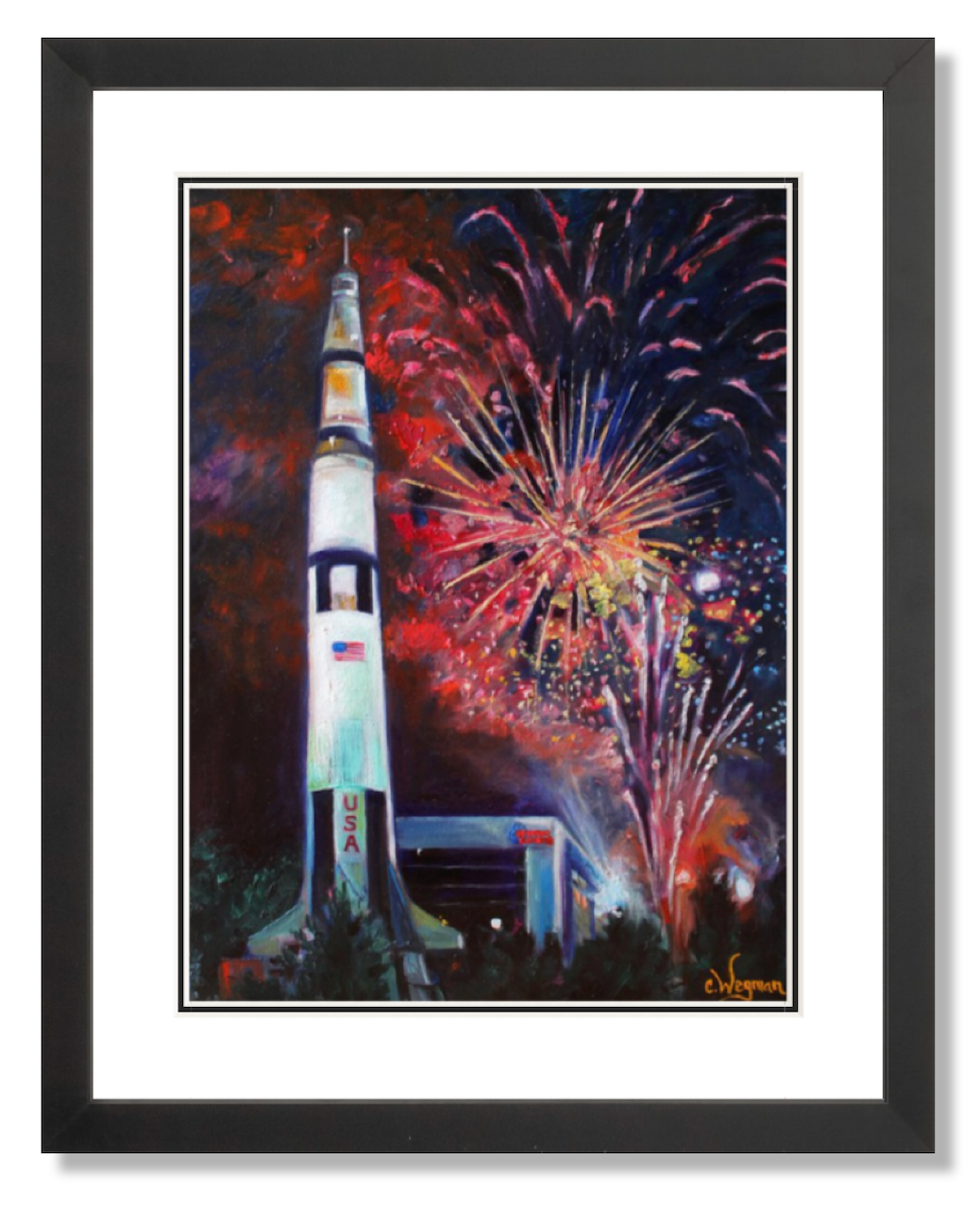 Saturn V With Fireworks