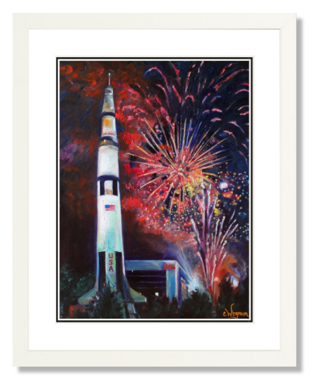 Saturn V With Fireworks