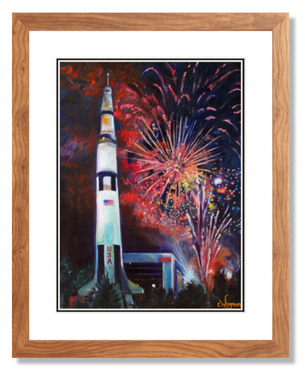 Saturn V With Fireworks